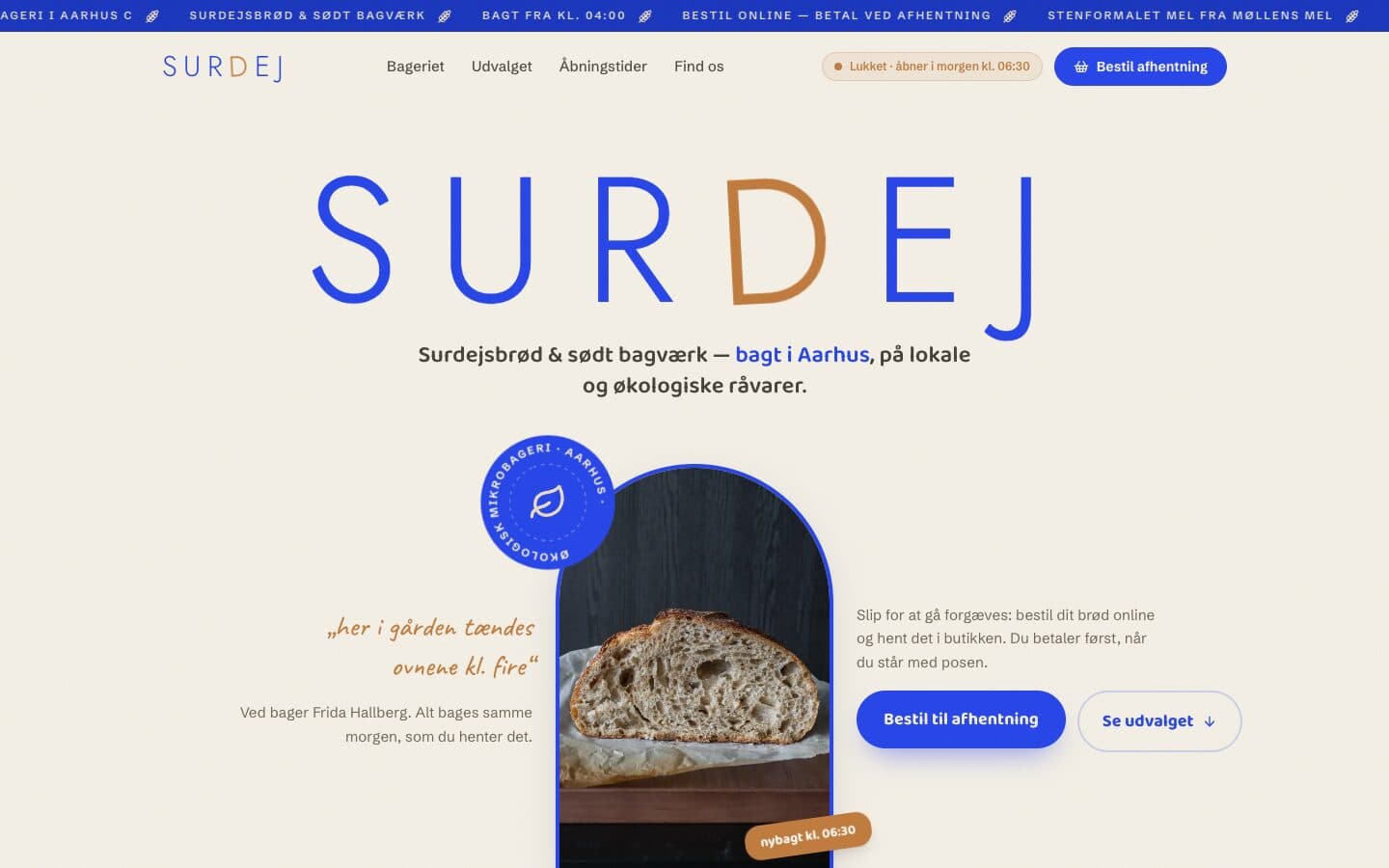 Surdej & Co.-demoen — bageri med online bestilling
